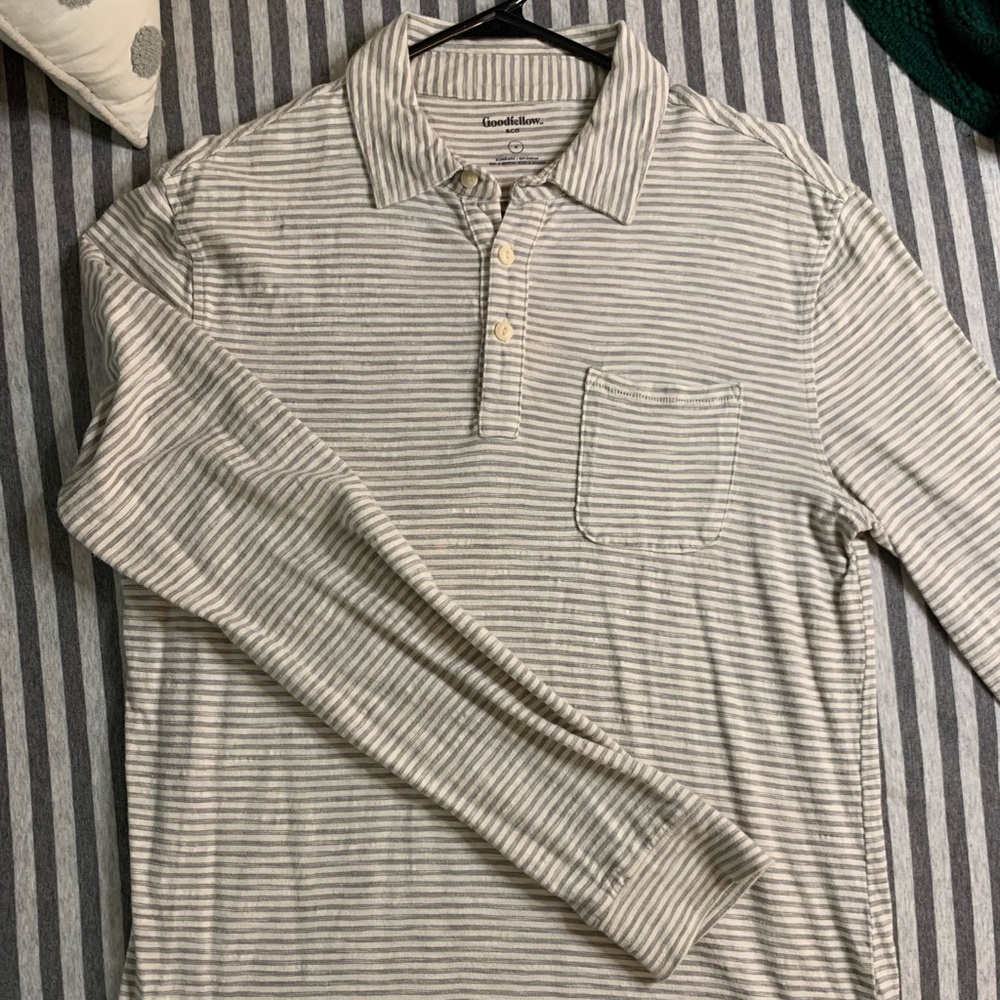 Goodfellow & Co. Long Sleeve Striped Polo